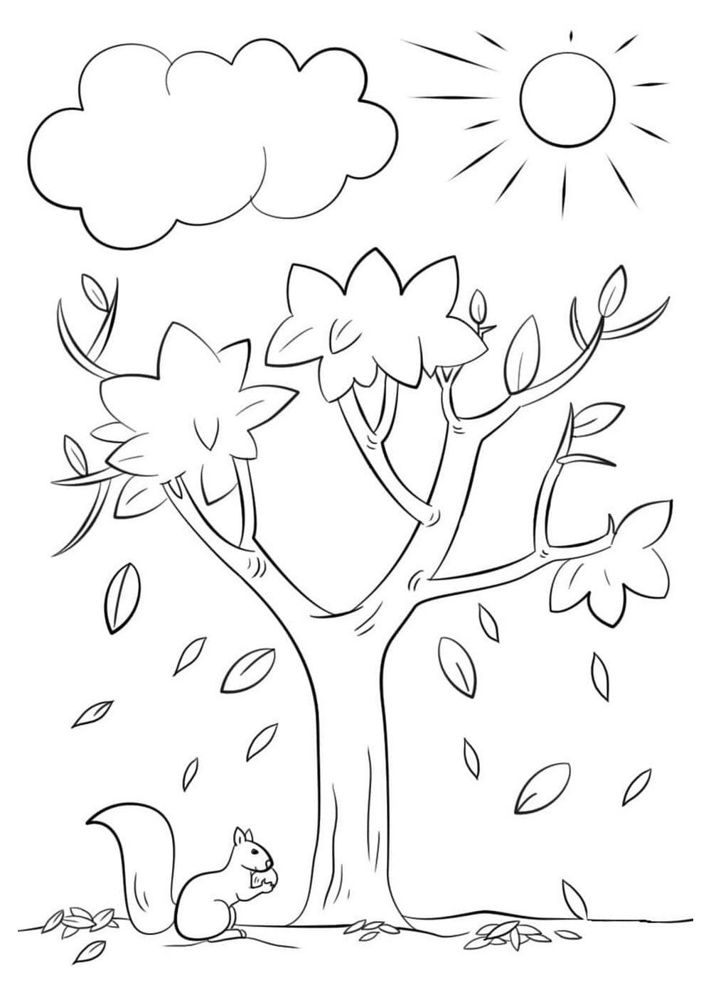 В лесу. Раскраска