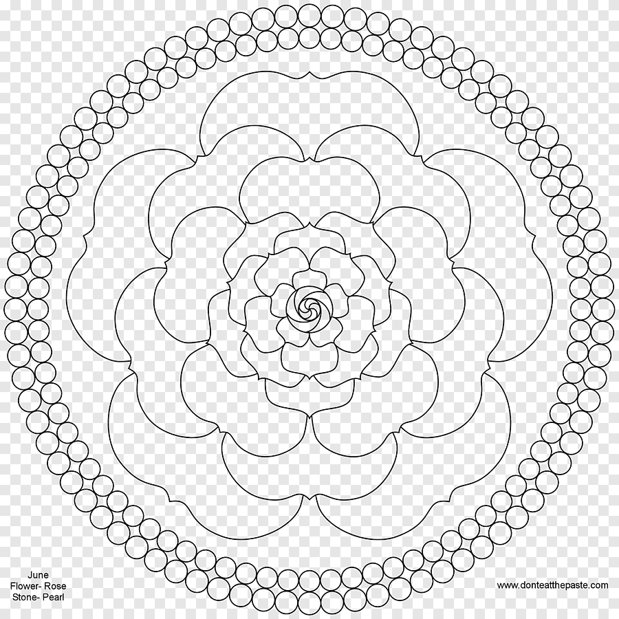 Раскраска розы Мандала