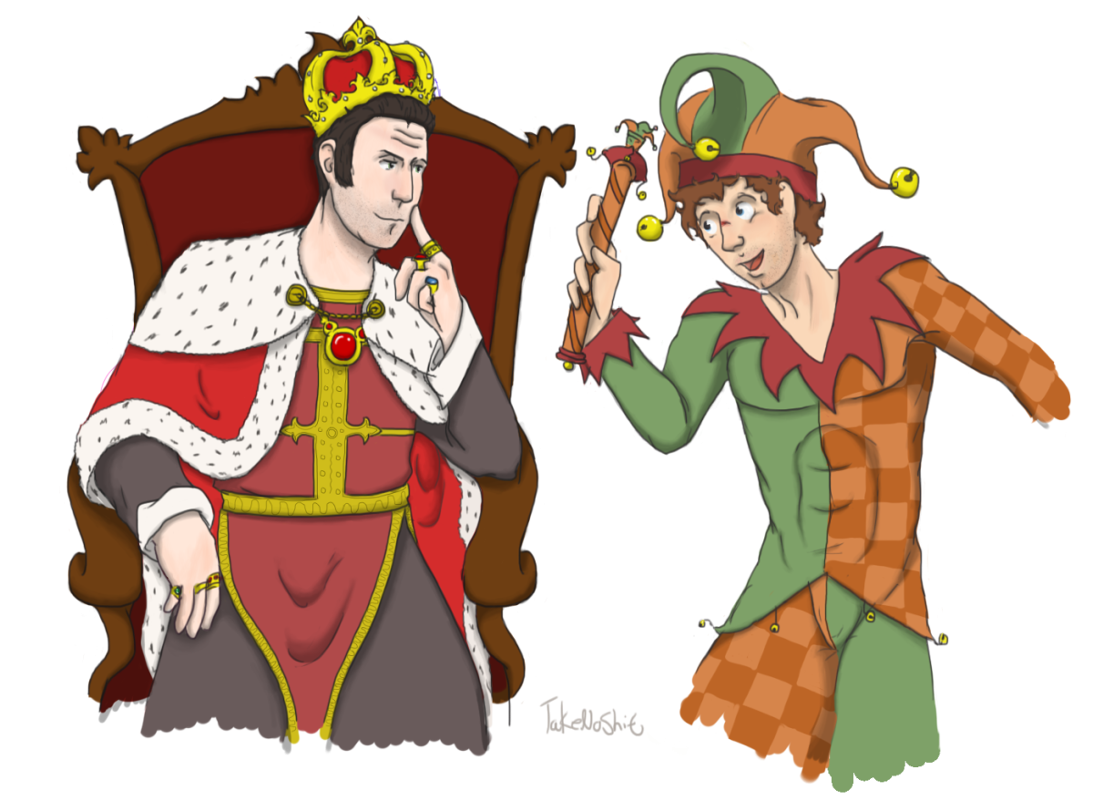 Король и Королева на белом фоне