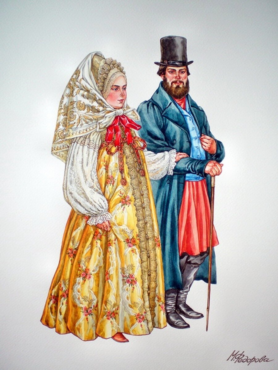 Одежда купца 19 века в России