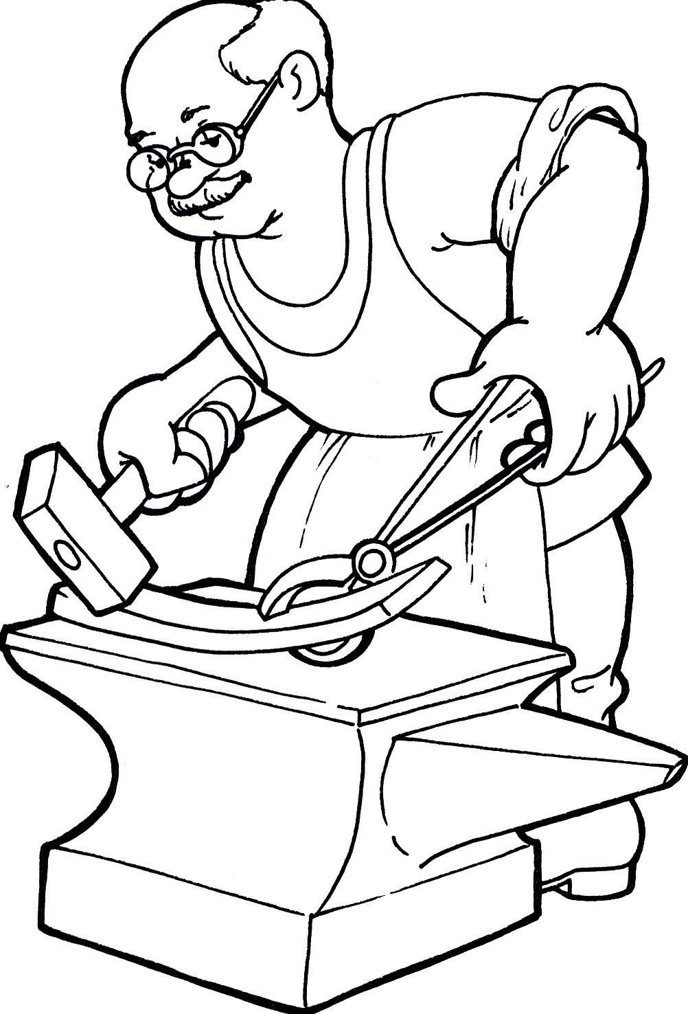 Кузнец раскраска для детей