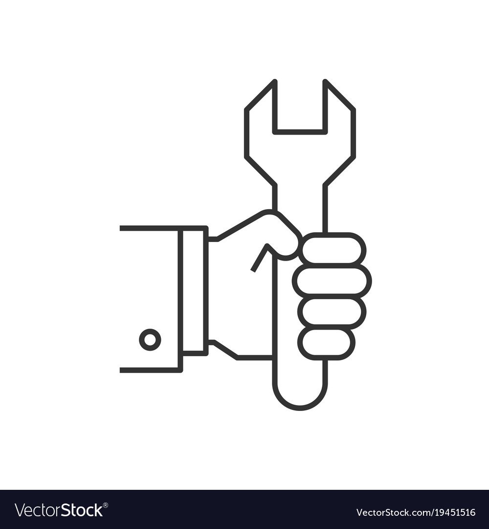 Значок гаечный ключ в руке