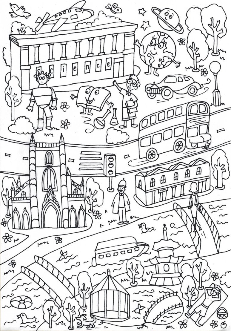 Карта города раскраска