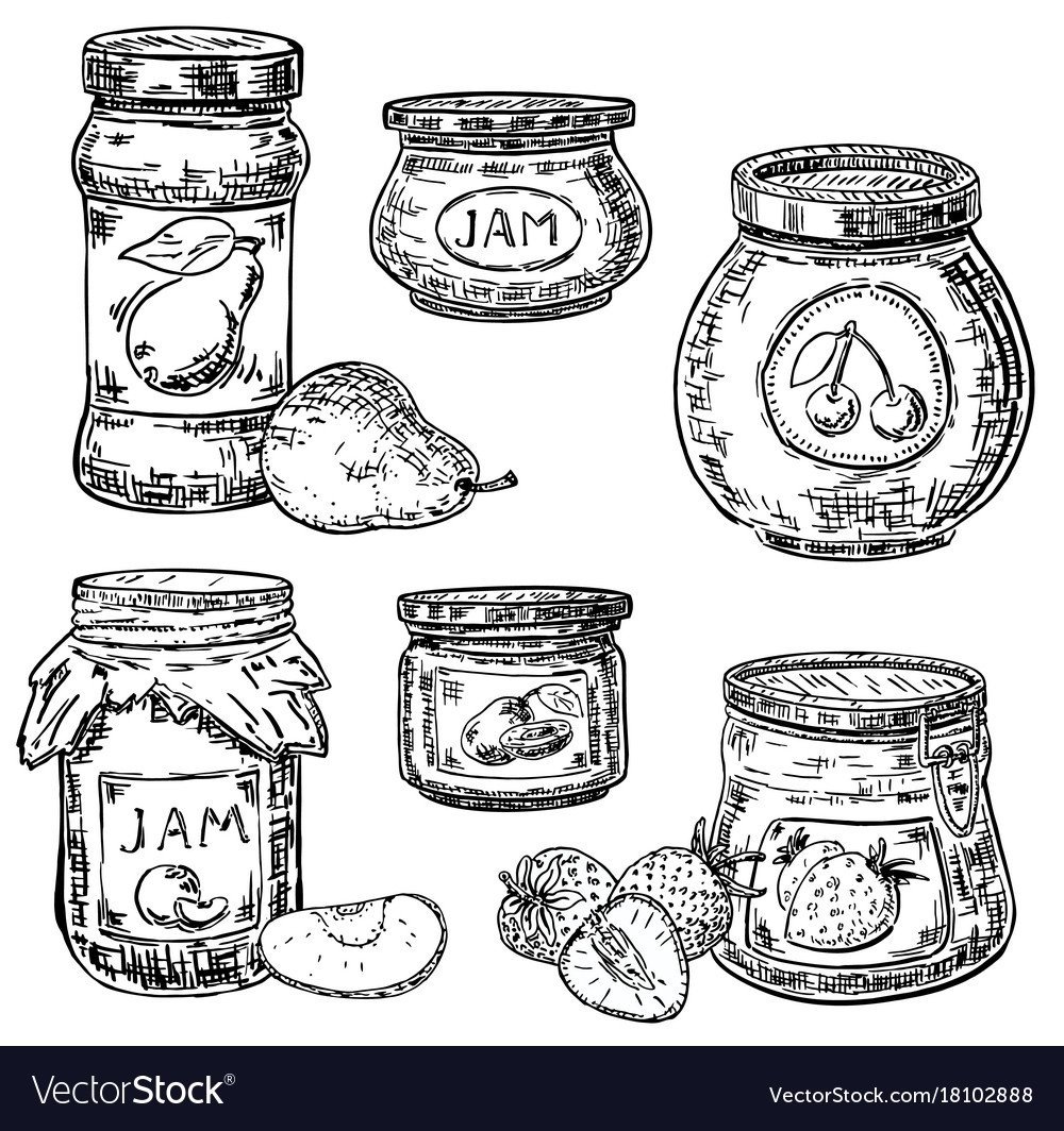 Банка варенья раскраска
