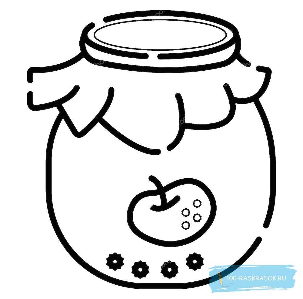 Банка с ягодами раскраска