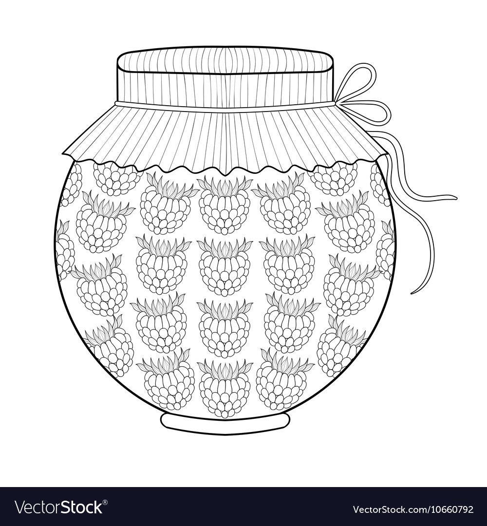 Банка с вареньем раскраска для детей