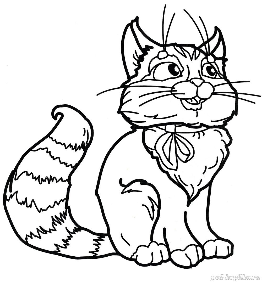 Кошка из сказки Репка раскраска