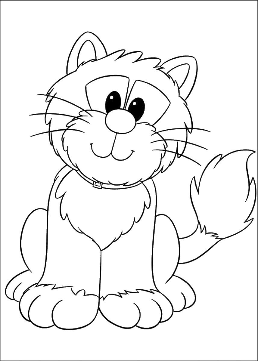 Веселый котенок раскраска