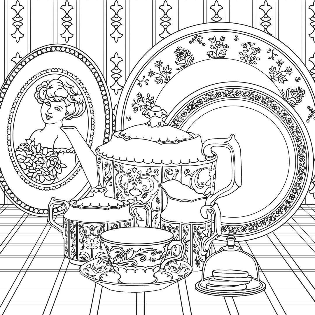Чайный сервиз раскраска