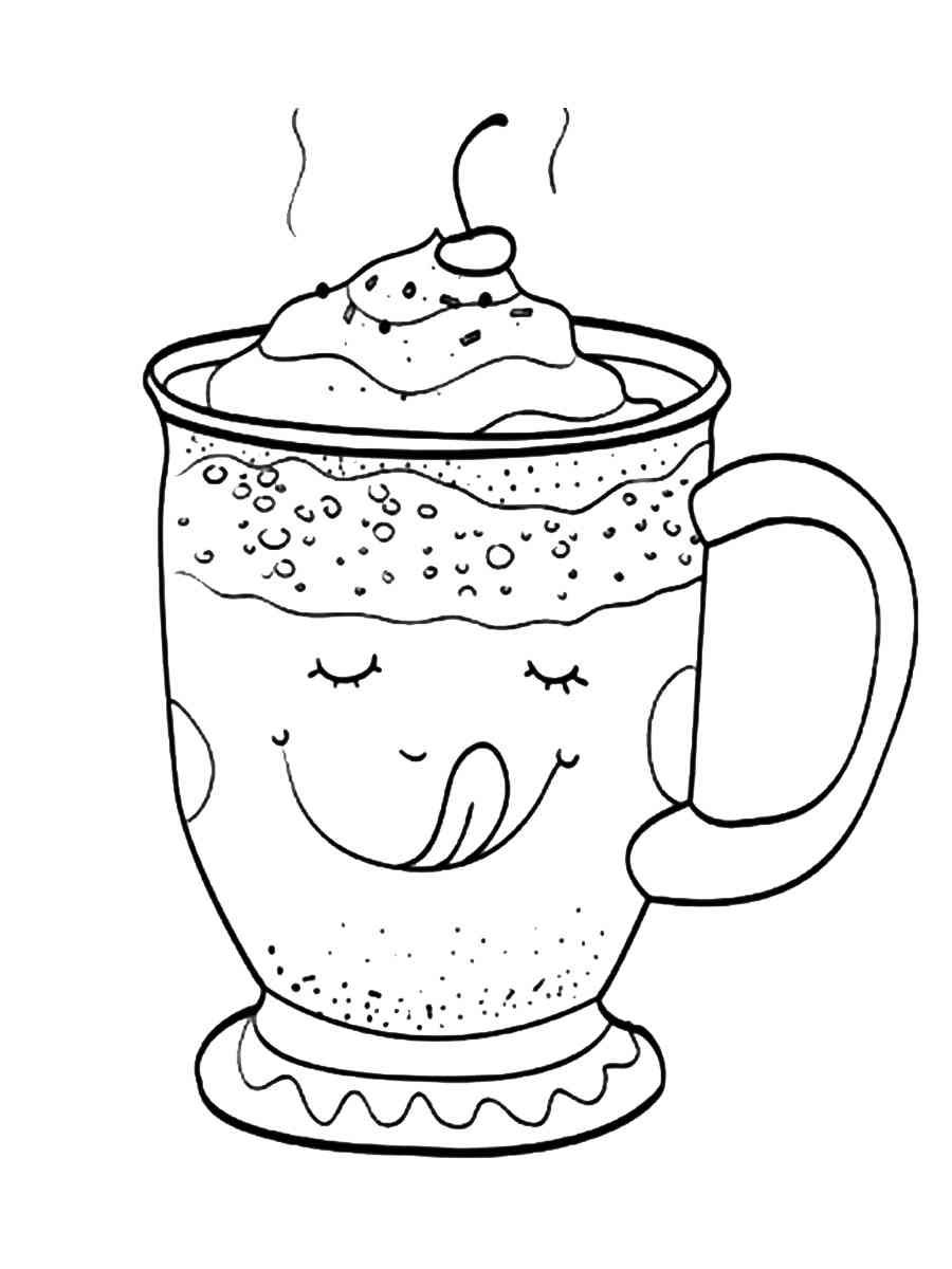 Чашка какао раскраска