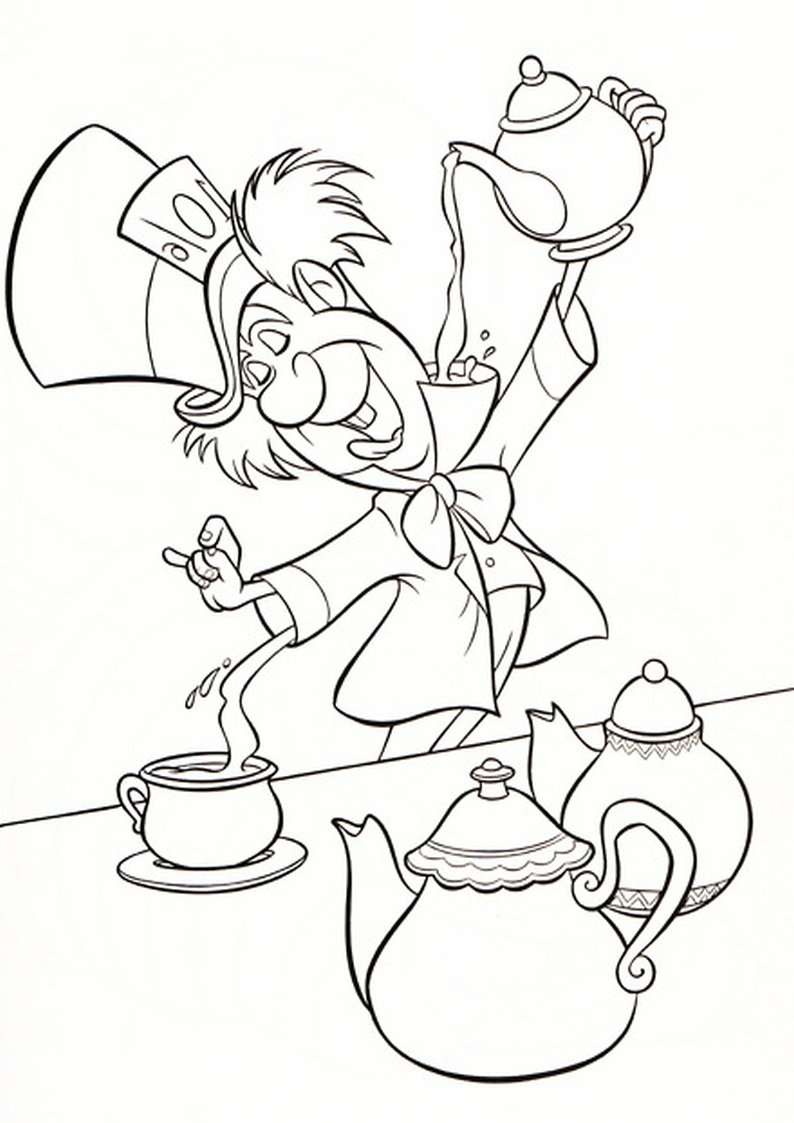 Шляпник раскраска для детей