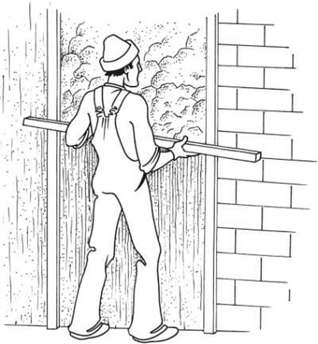 Строитель раскраска для детей