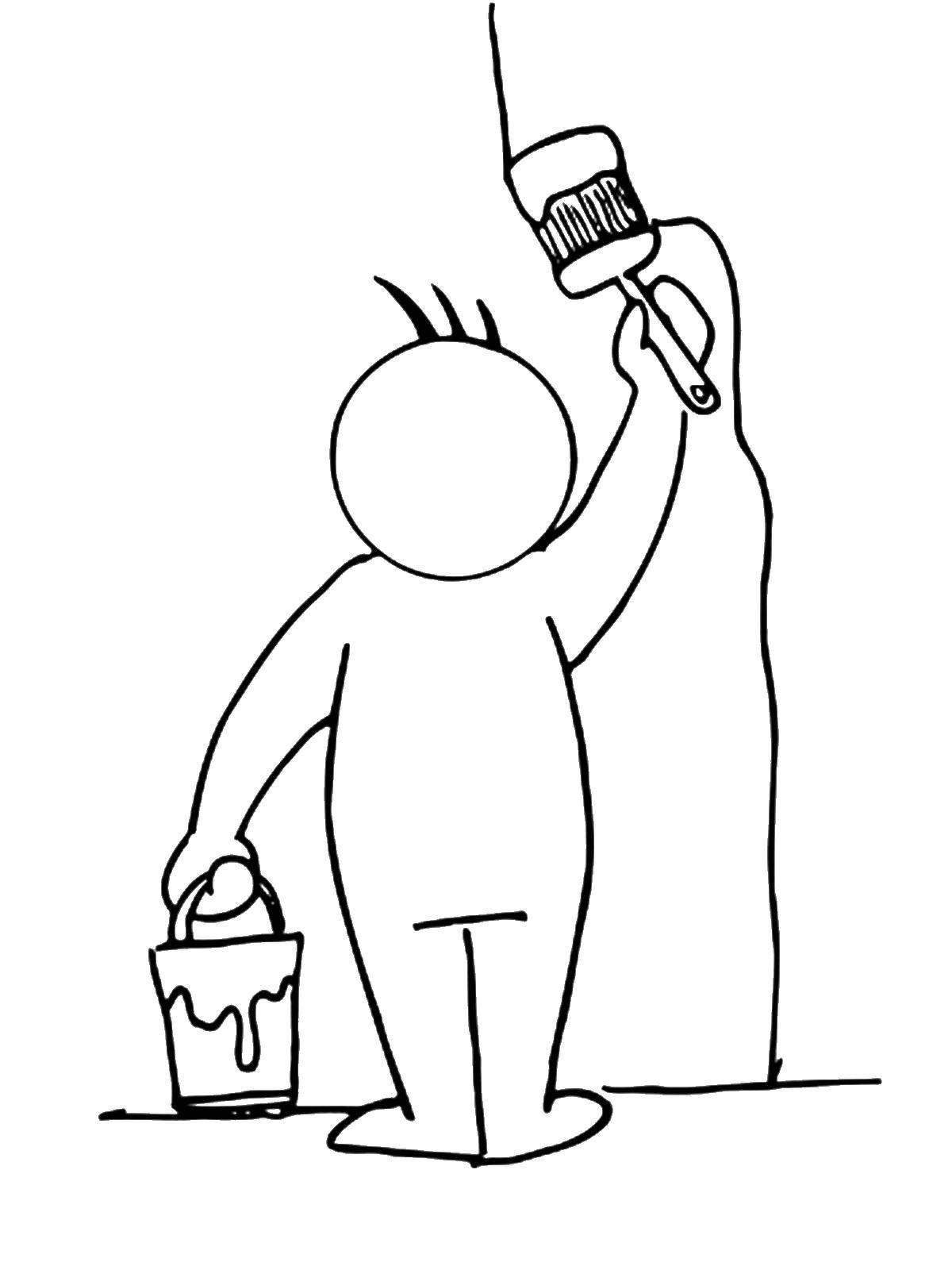 Раскраска Строитель