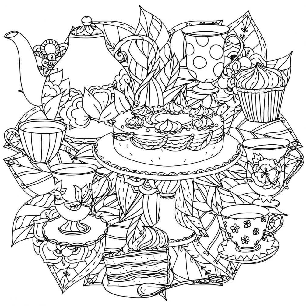 Раскраска чаепитие