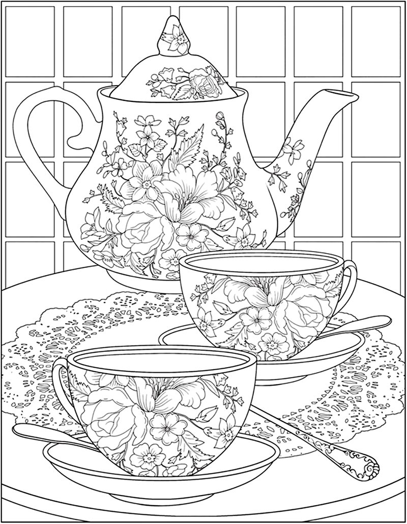 Чайный сервиз раскраска