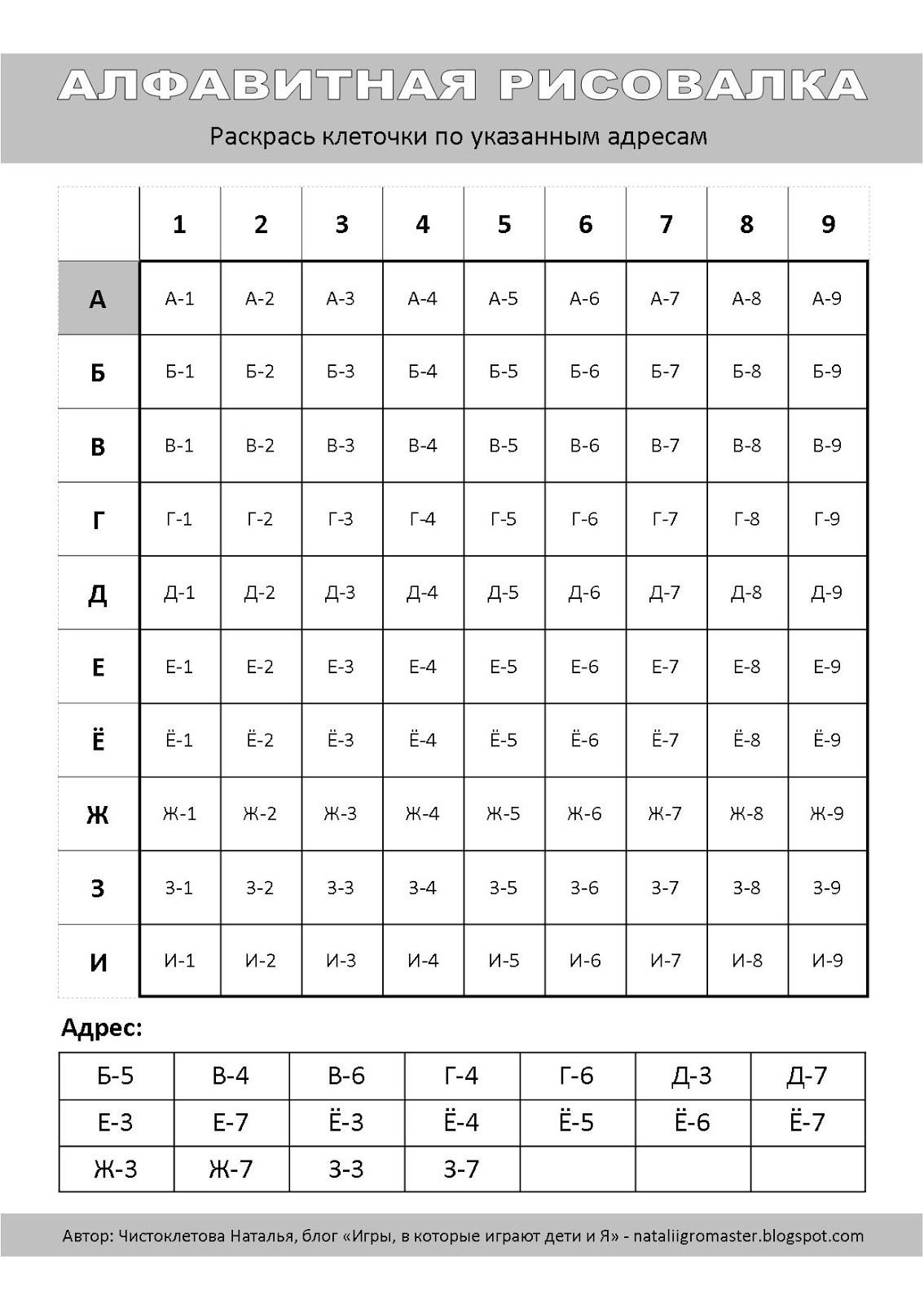 Чистоклетова Наталья таблица умножения