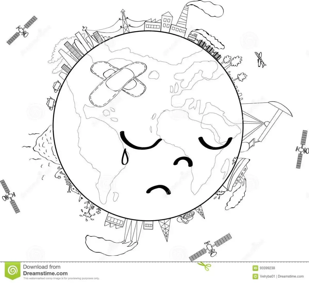 Заглизненая Планета раскраска