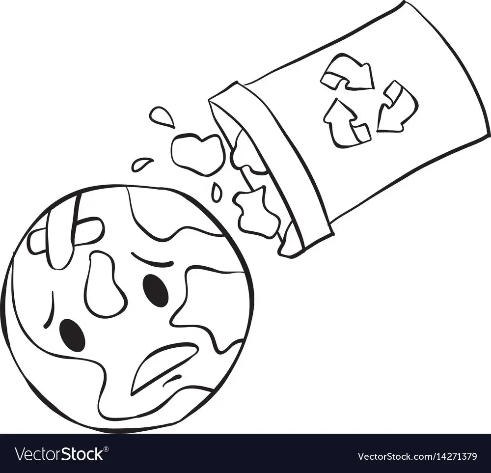 Планета в мусоре раскраска