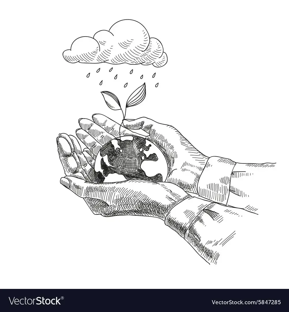 Экологический рисунок карандашом