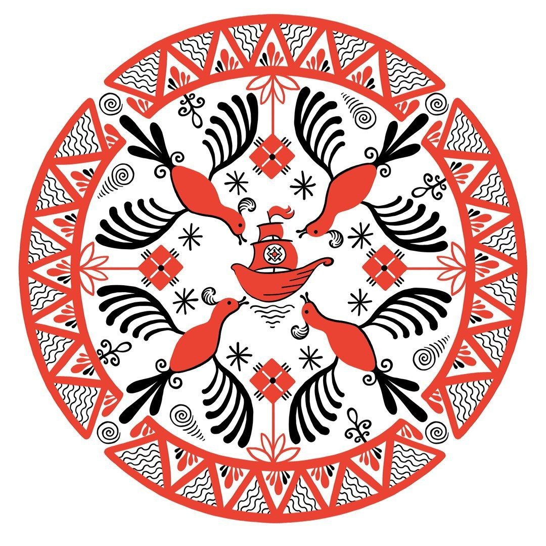 Мезенская роспись орнамент