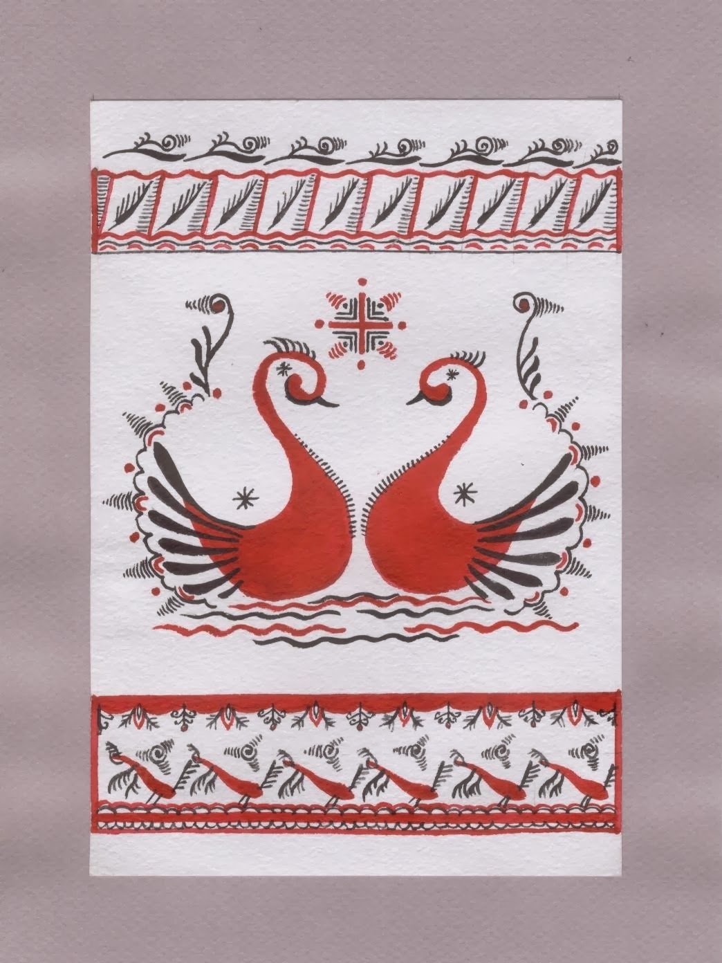 Мезенская роспись Утицы