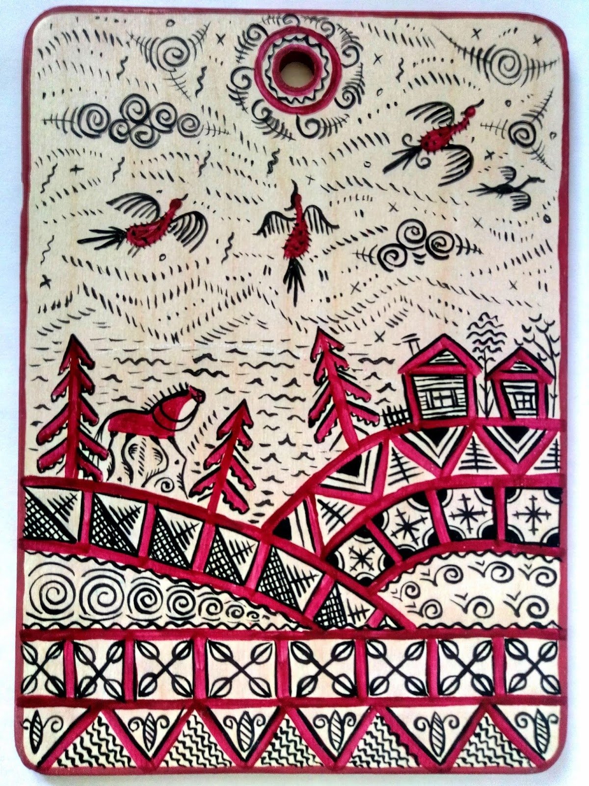 Мезенская роспись солярные знаки