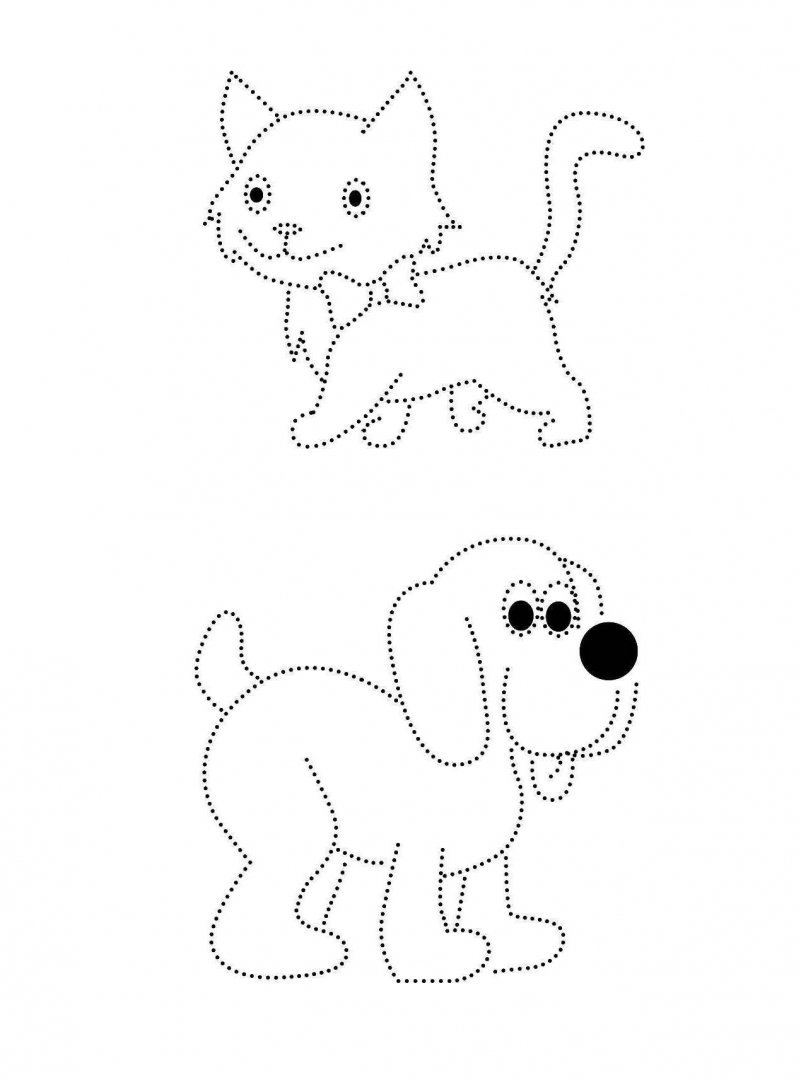 Обвести собаку по цифрам