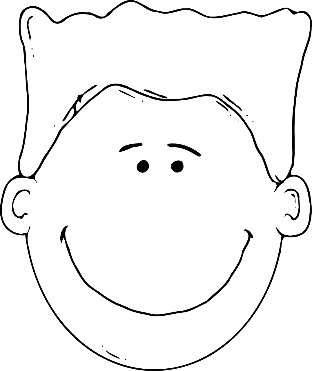 Лицо мальчика трафарет