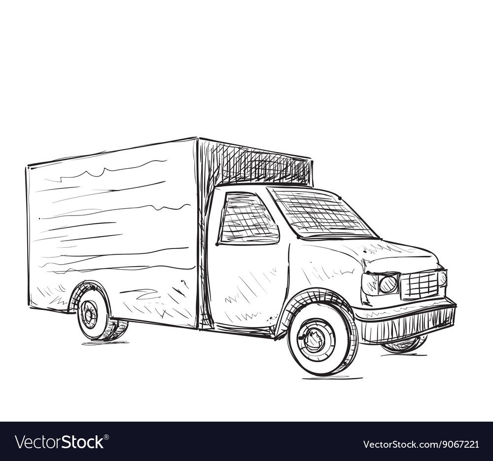 Грузовая машина в перспективе