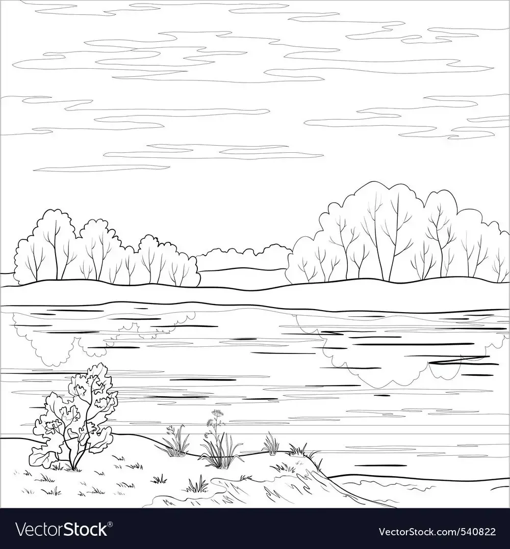 Горная река черно белая