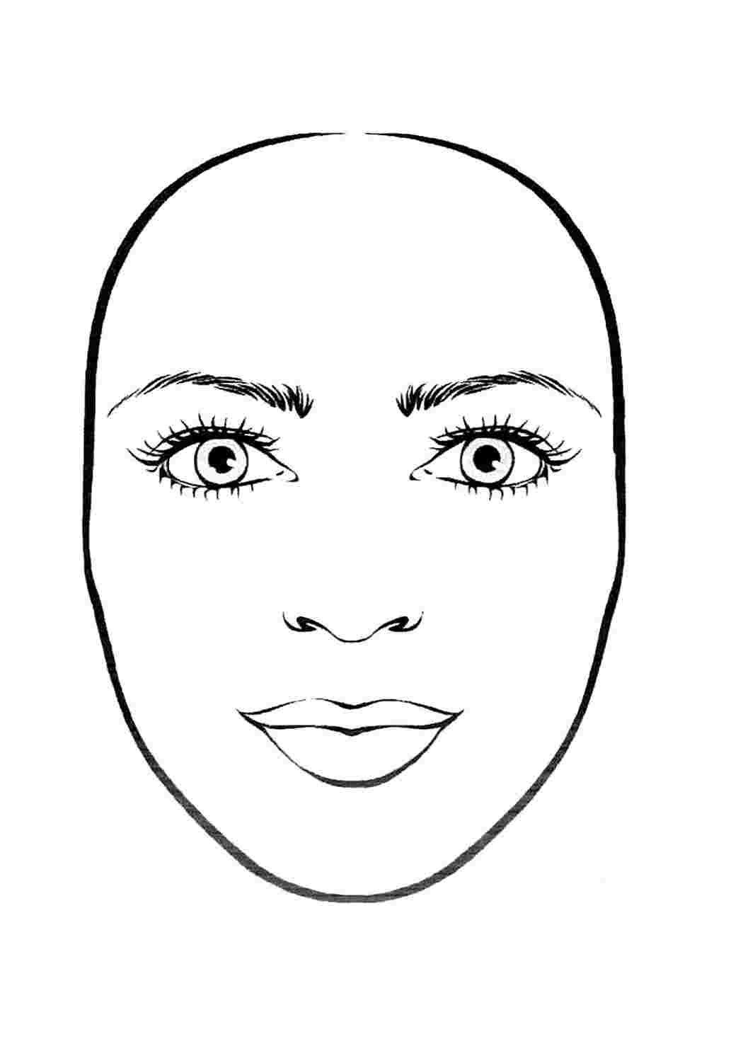 Контур лица для рисования для детей