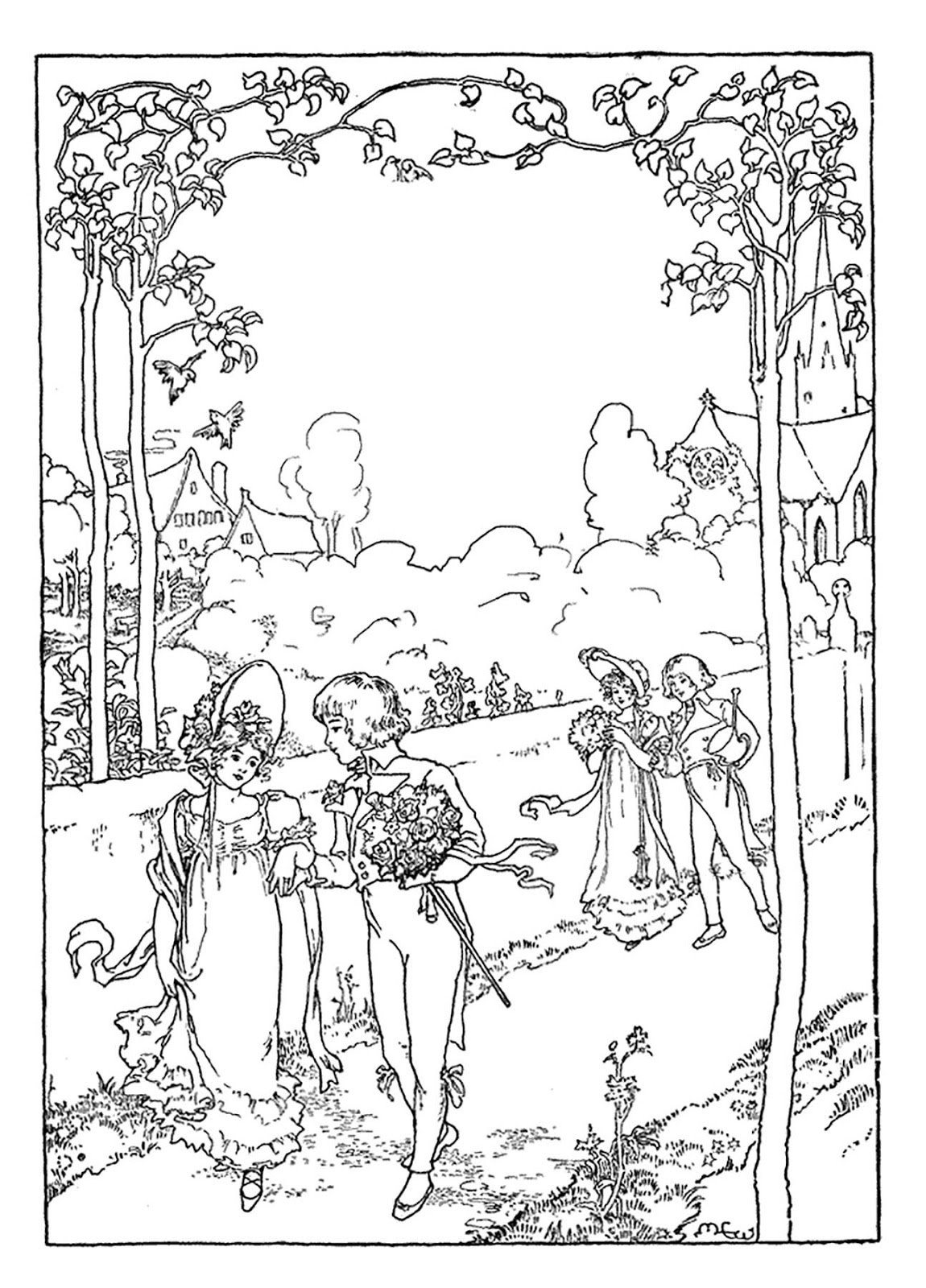 Средневековые люди раскраска