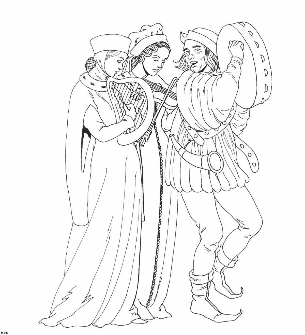 Раскраска замок с рыцарями