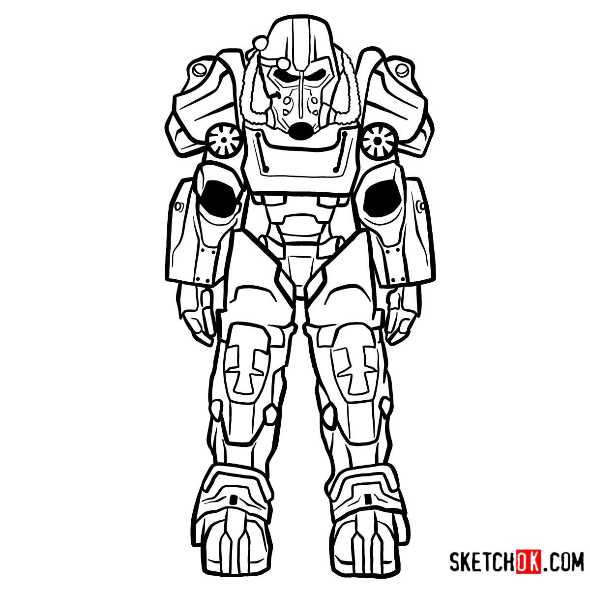 Силовая броня фоллаут т 60 рисунок