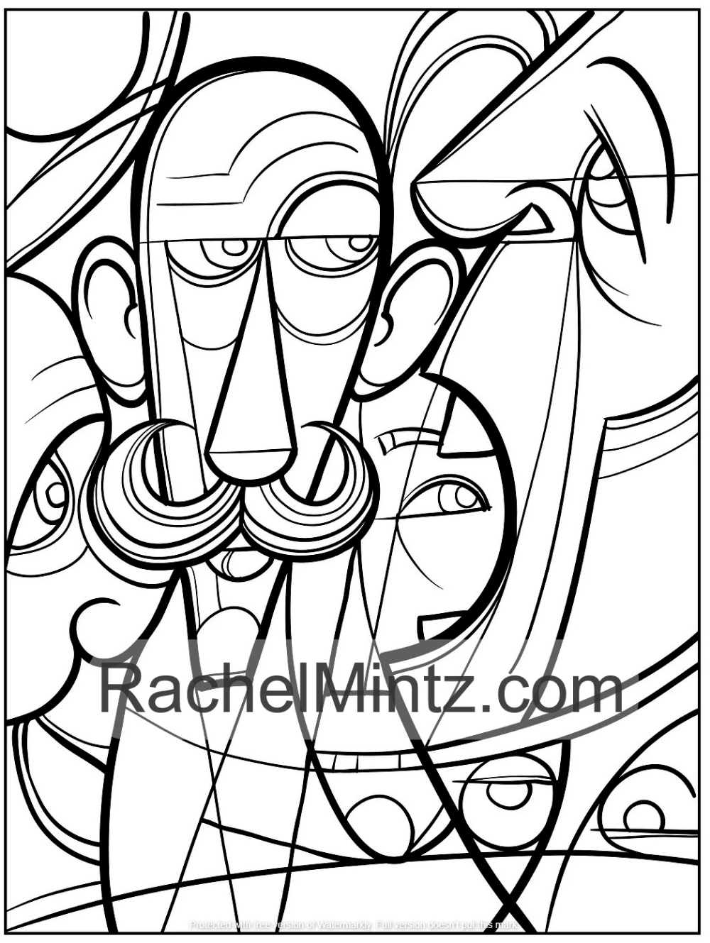 Раскраска в стиле кубизм