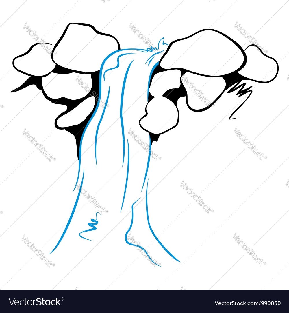 Водопад трафарет