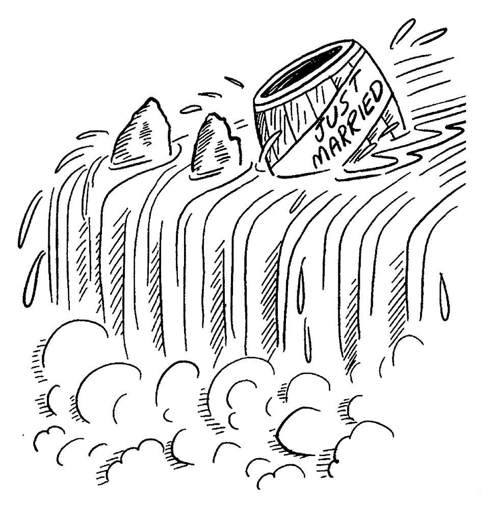 Водопад на белом фоне