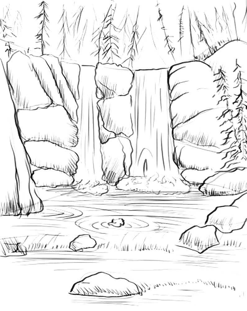 Речка для детей на прозрачном фоне