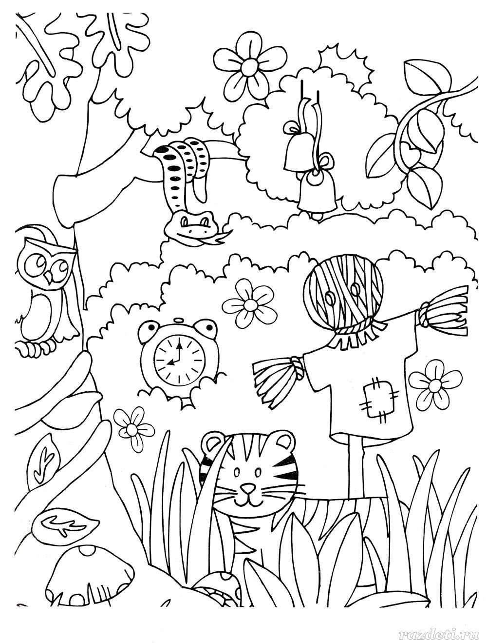 Раскраски по басне Крылова Стрекоза и муравей