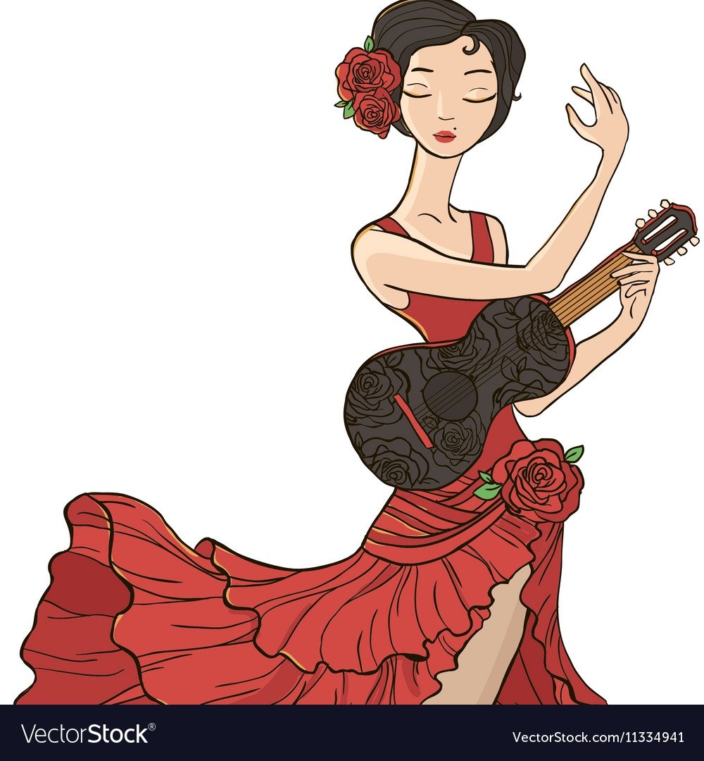 Танцовщица в Красном платье вектор