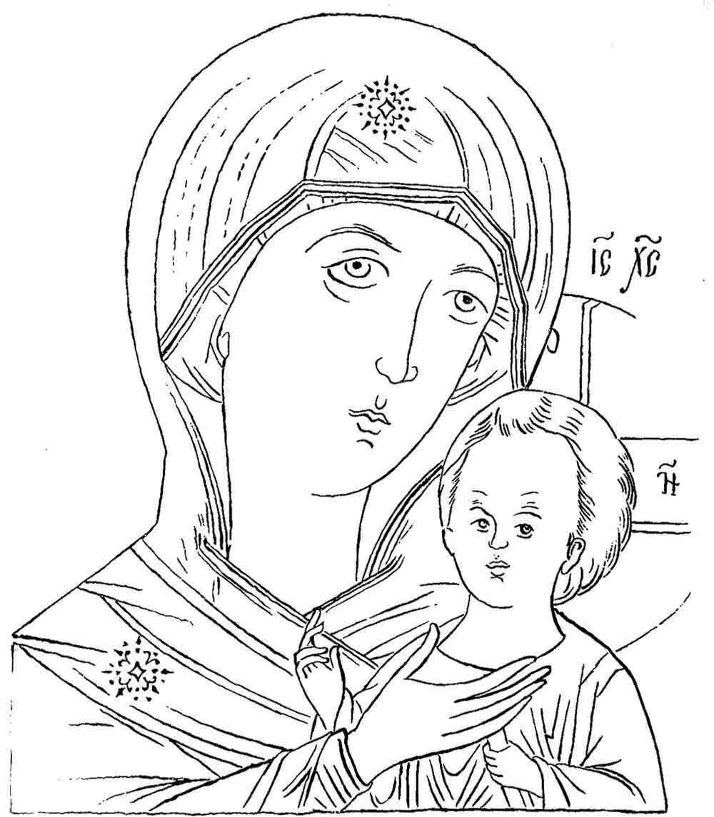 Покров Пресвятой Богородицы раскраска