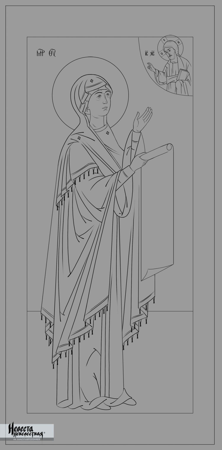 Прорись иконы Курская Коренная