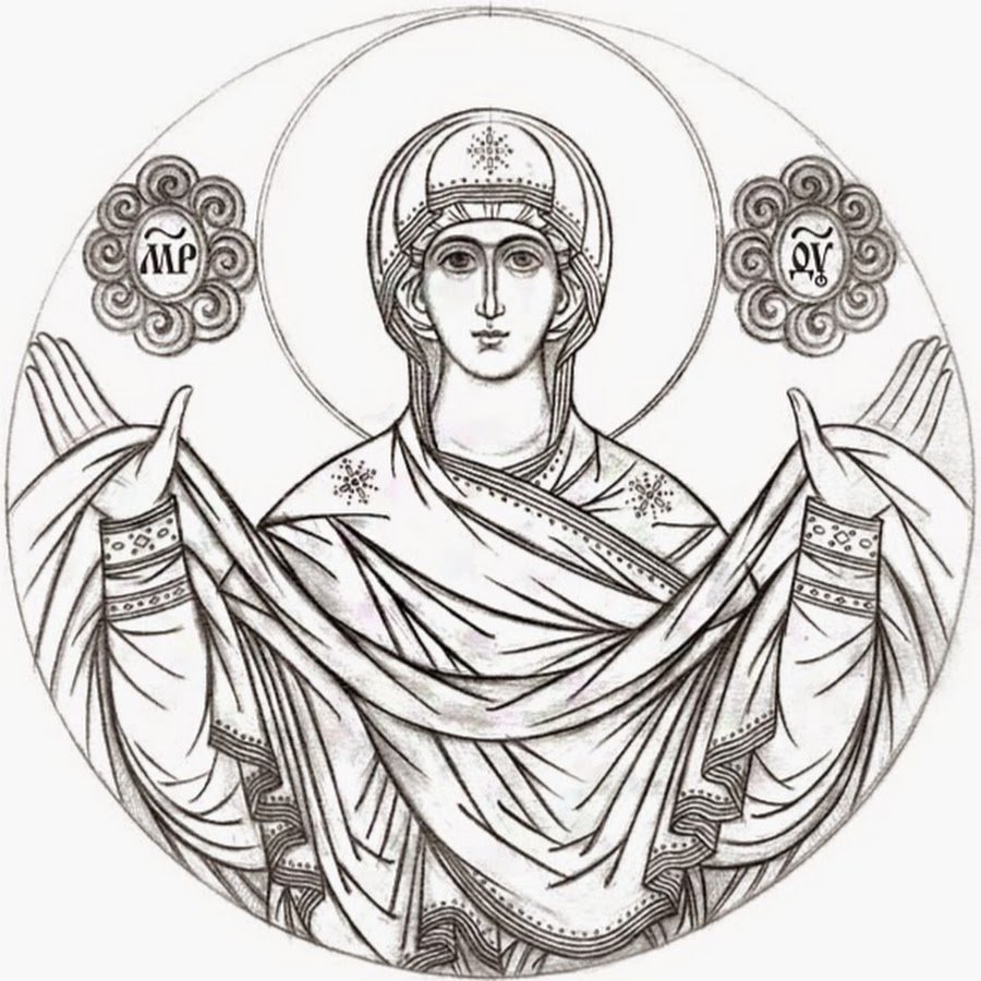 Прорись иконы Покрова Пресвятой Богородицы