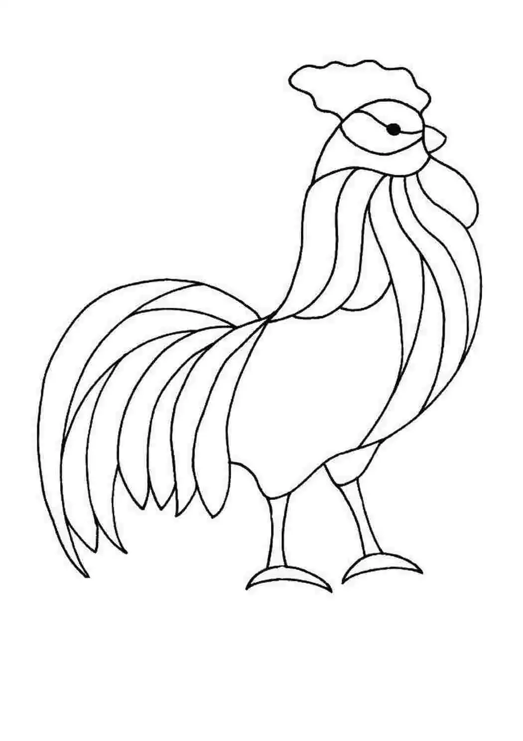 Сказочный петух раскраска