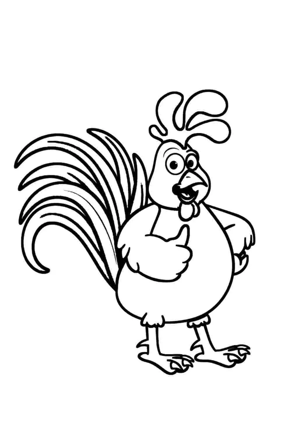 Петушок раскраска для малышей