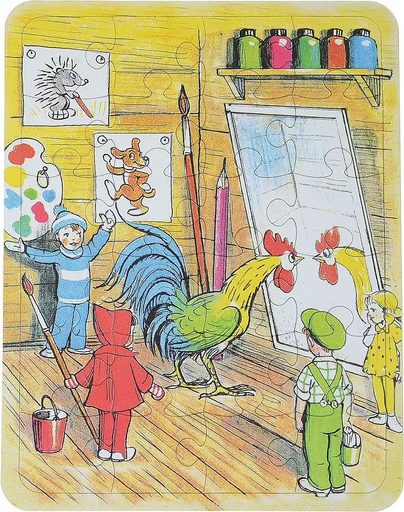 Курица и петух раскраска