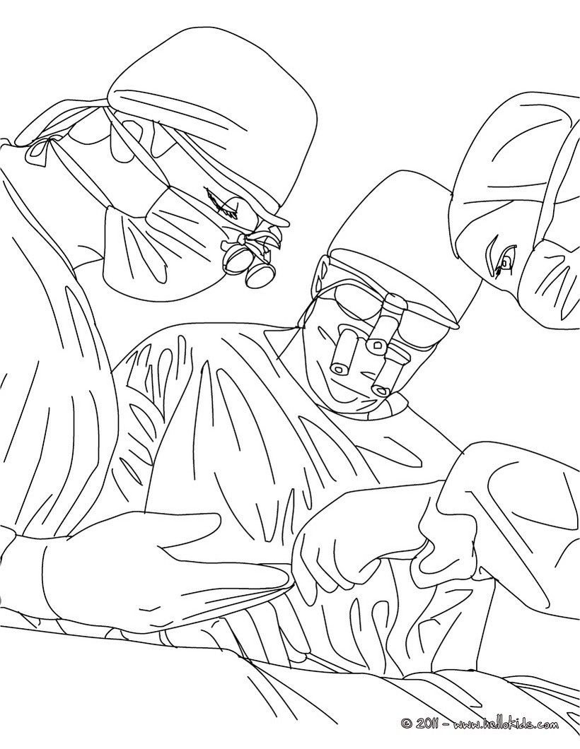 Хирург раскраска