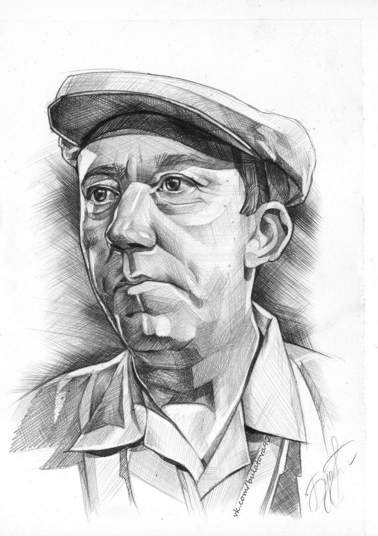 Юрий Никулин рисунок портрет