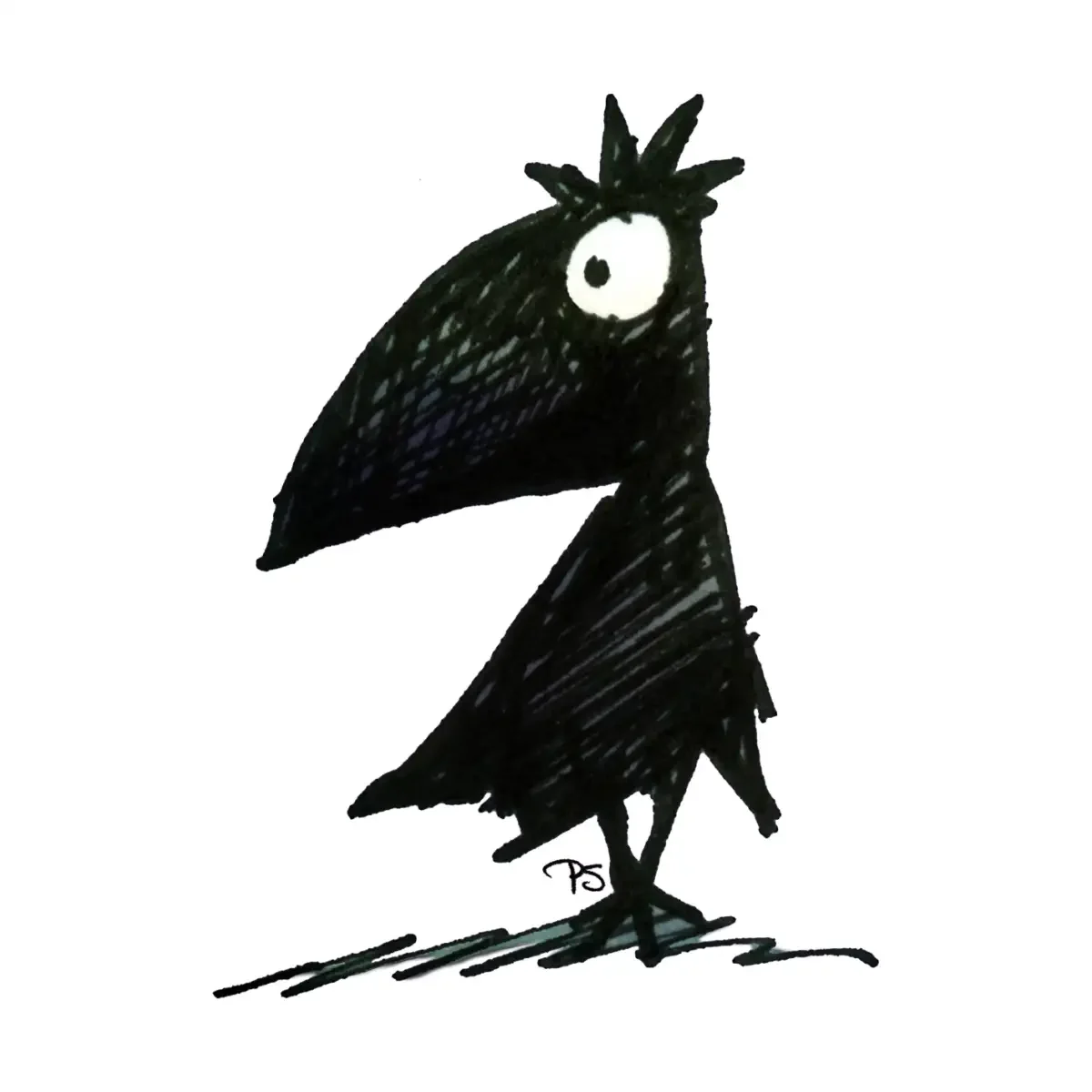 Ворона раскраска для детей