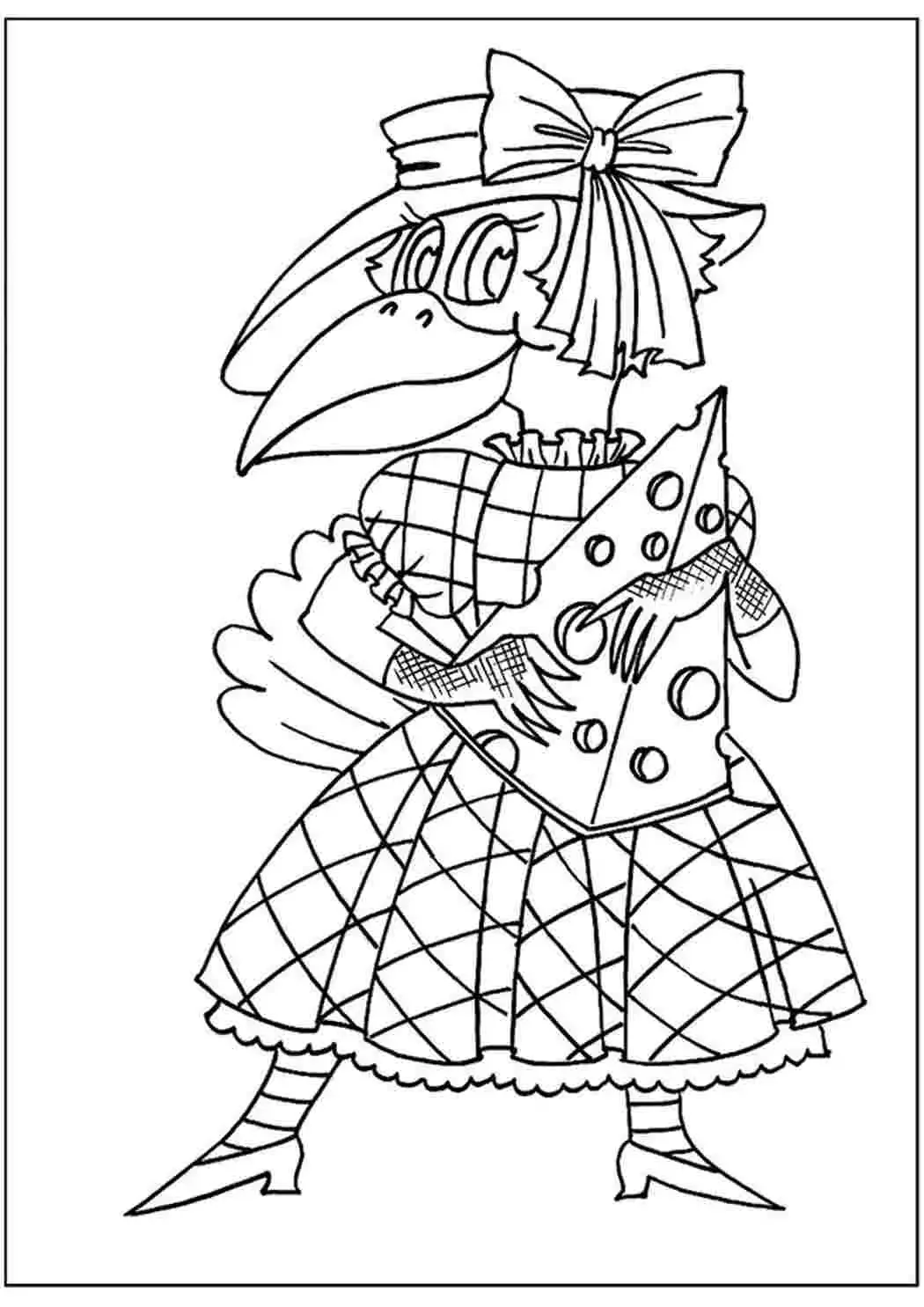 Ворона раскраска цветная